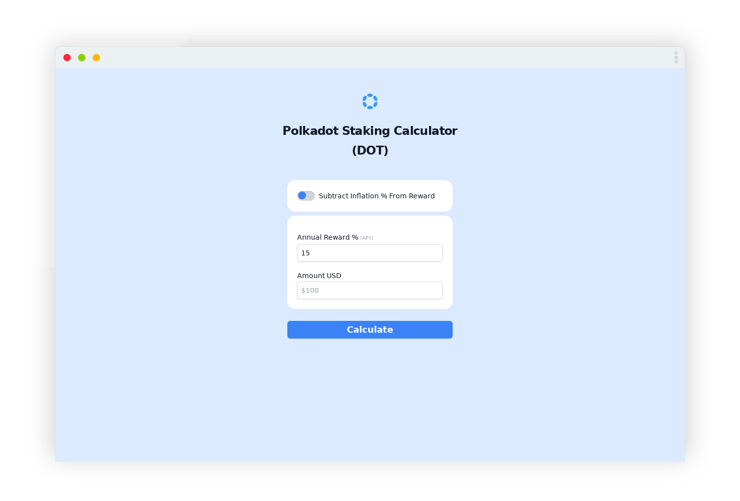 Polkadot Staking Calculator Reward (DOT)